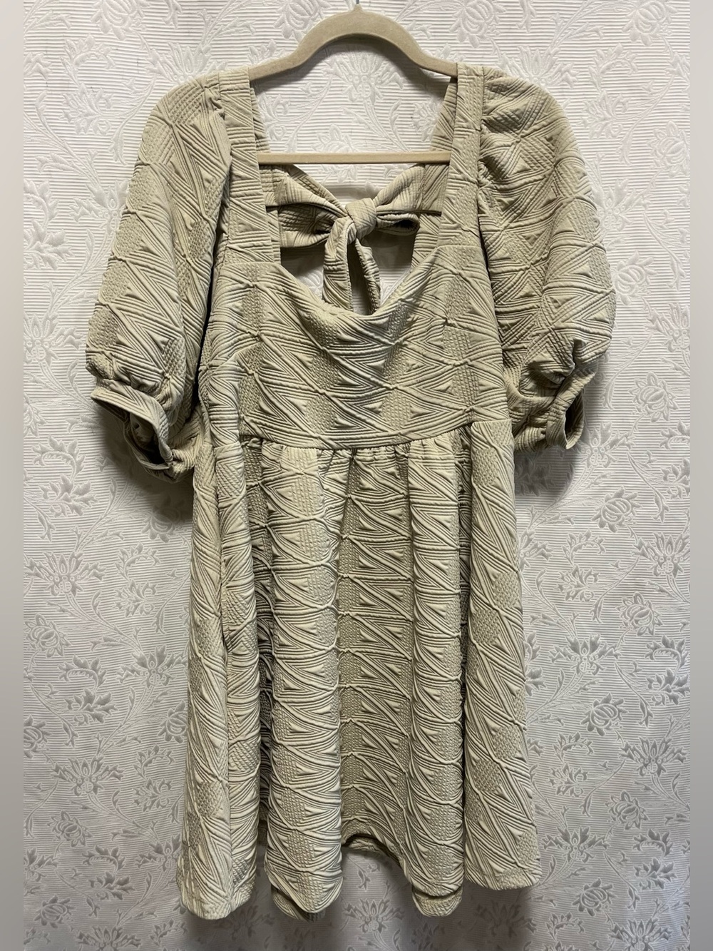 NWT Free People Violet Mini Dress M in Tan / Ivory